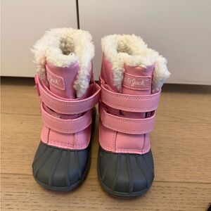 Cat & Jack Pink and Gray Kids Snow Boots